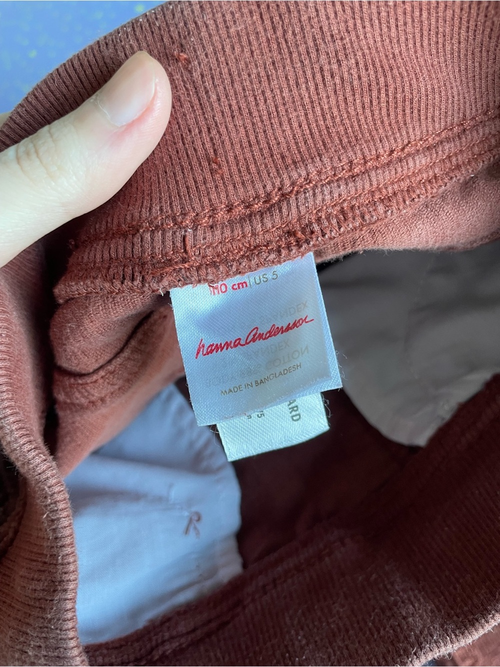 Hanna Andersson Rust Colored Corduroy Pants Size 5 - Picture 2 of 4